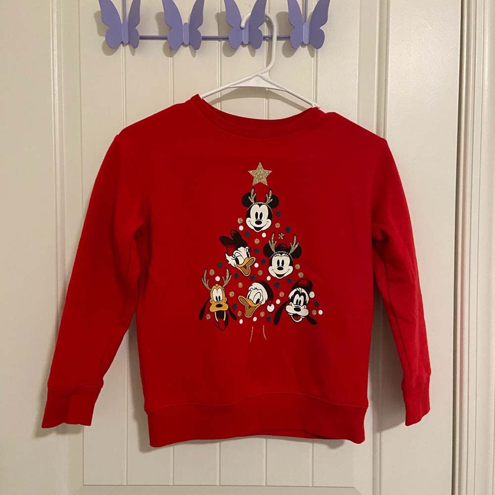 EUC | Disney Jumping Beans Limited Edition kids fleece lined Mickey‎ crewneck 7